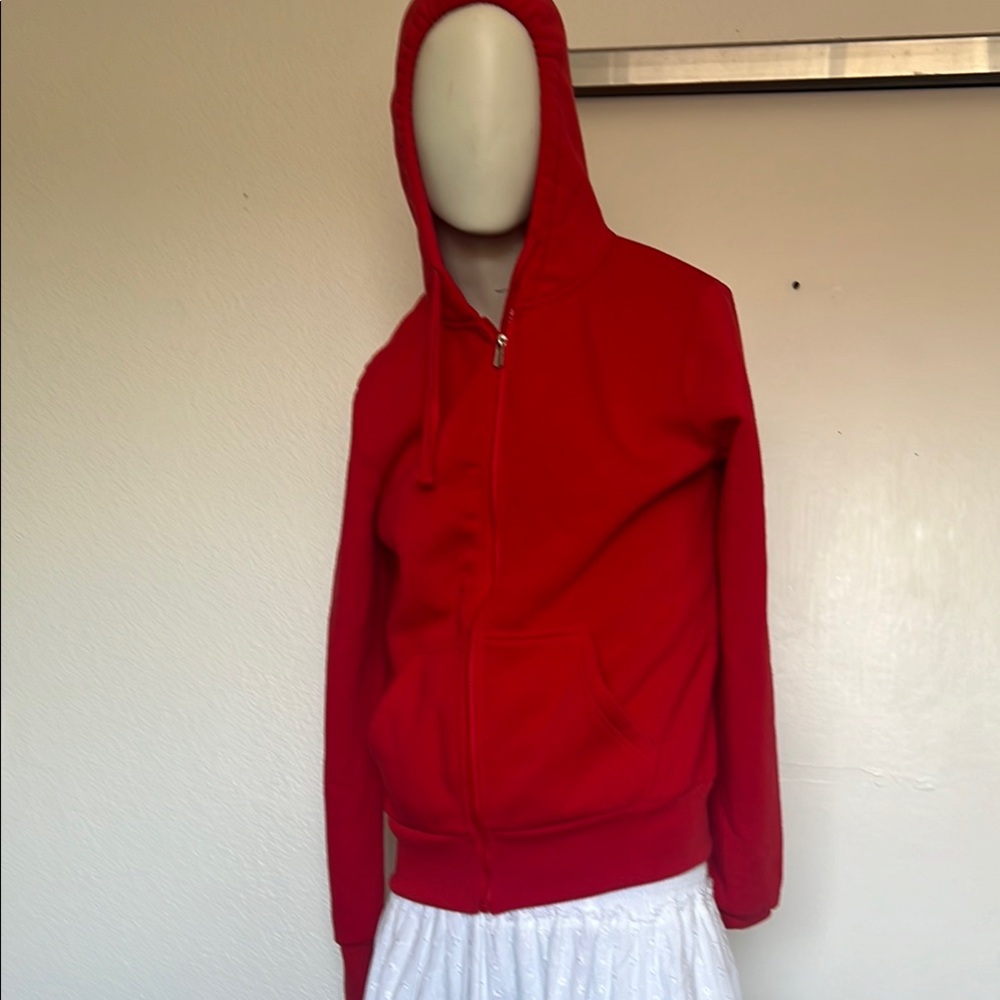 Super nova Red Hoodie size medium zipper up with pockets unisex